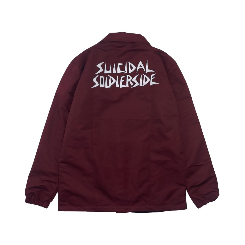 Soldierside Coach Jacket / Windbreaker "SUICIDALSS" MAROON 112C