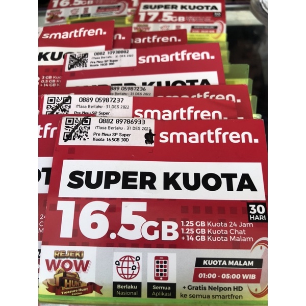perdana kuota smartfren 2,5GB 16GB