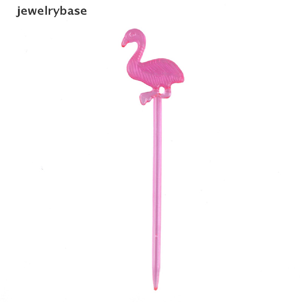 50 Pcs Garpu Buah / Kue Motif Flamingo Untuk Dekorasi Pesta