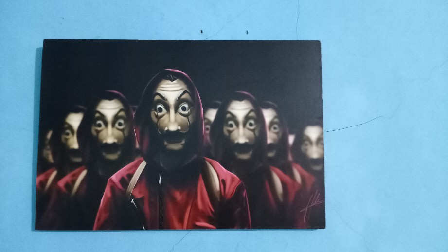 Hiasan Dinding Poster Kayu La Casa De Papel money Heist Wall Decor Lcd 01-04