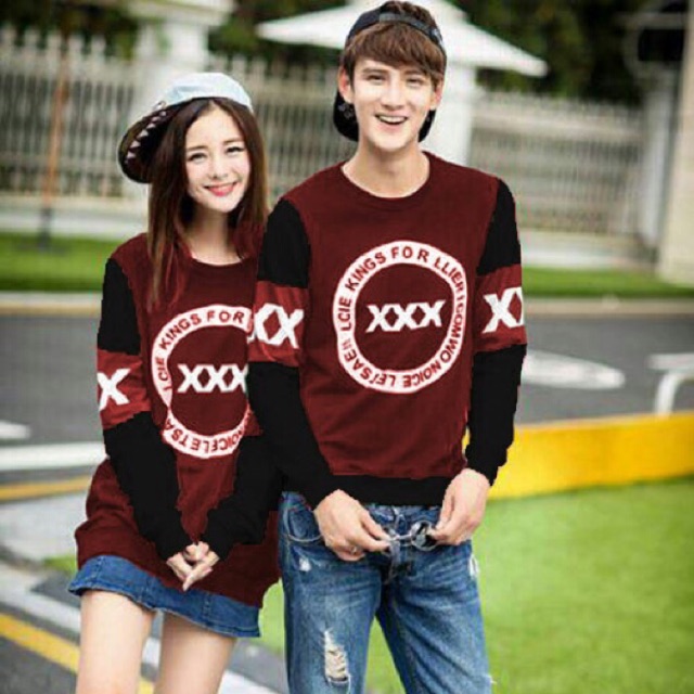 Uc Kaos  Couple  Letter A Kaos  Oblong Sweater Couple  Cp A T 