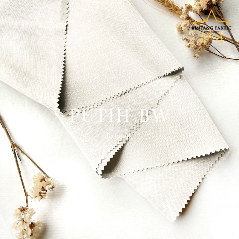 Bahan Bintang Fabric Kain Baloteli Polosan 1 meter-Putih Bw
