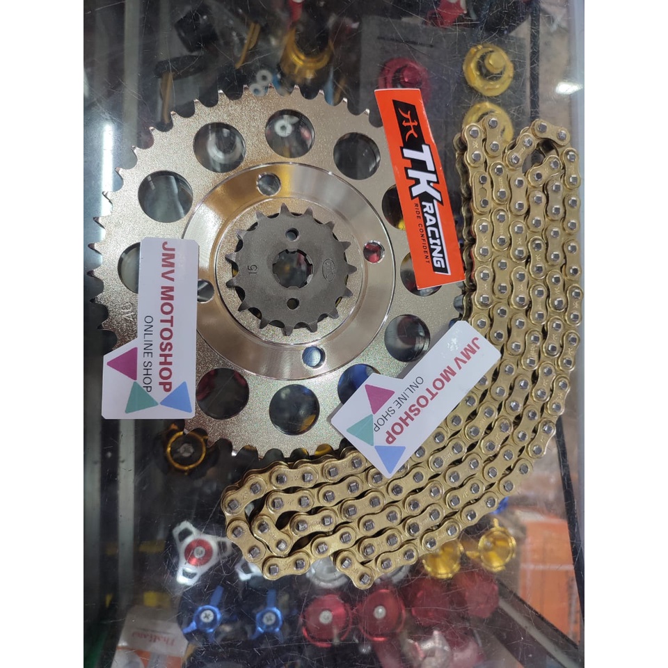 GEAR SET TK RACING 14 46 GIR SET HONDA CBR150 CB150 TIGER MEGAPRO VERZA DLL
