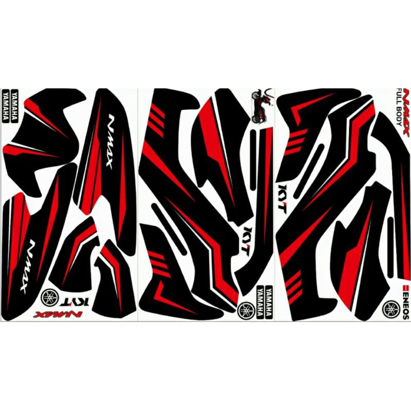 stiker decal nmax kombinasi warna merah 02