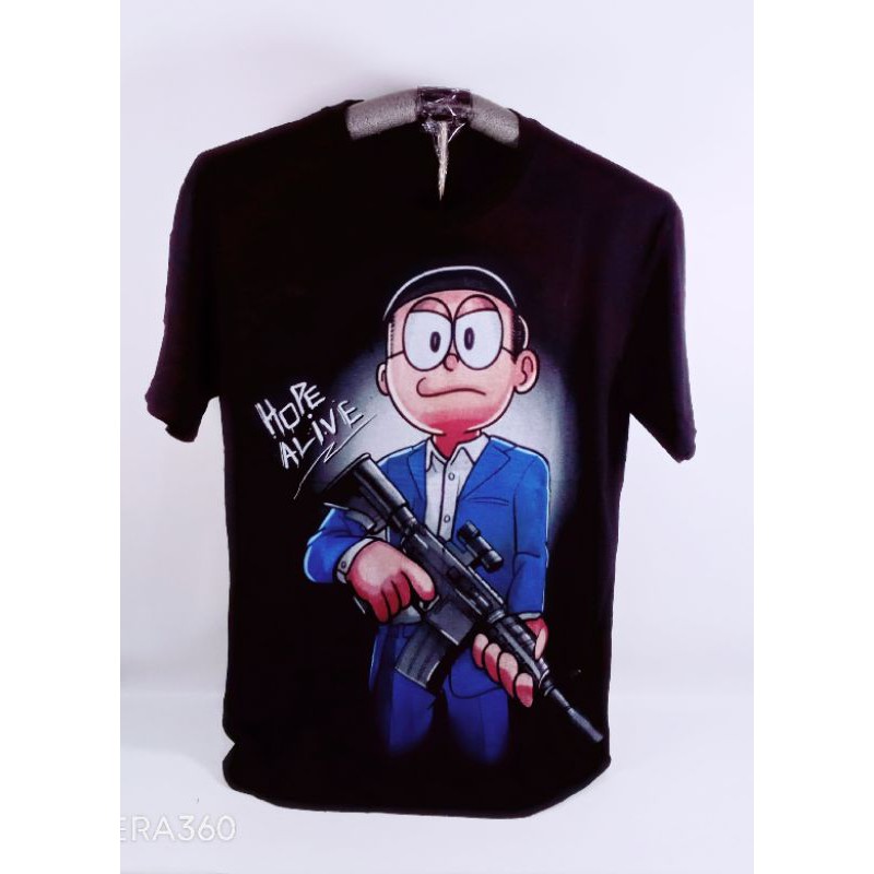 Kaos Doraemon Nobita Mafia Gunner Baju Nobita
