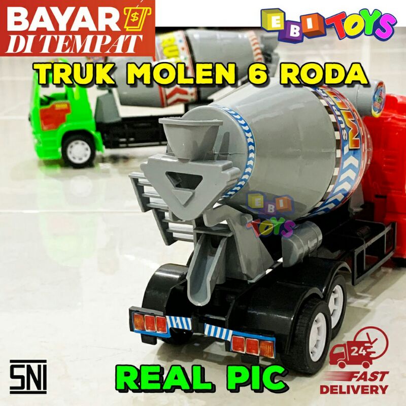 ( BISA COD ) Mainan Truk Molen Truck Molen Pasir Dengan 6 Roda Bisa Jalan Lucu dan Murah