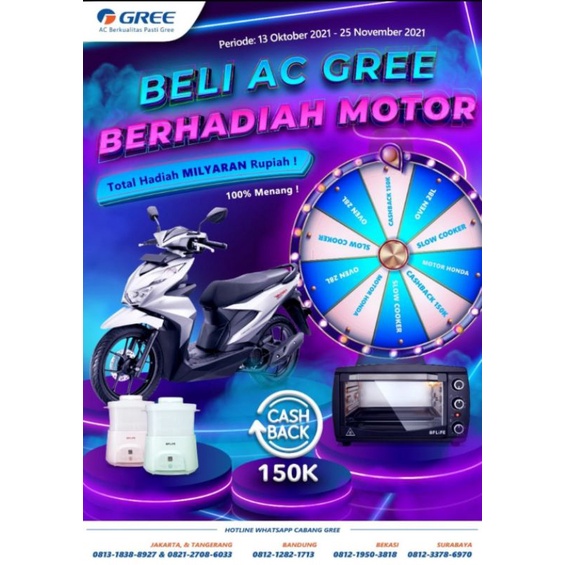 AC GREE 3/4 PK GWC-07M005S NEW 2023 SMART CLEAN