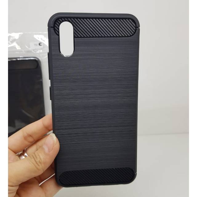 Slim Fit Carbon Vivo Y91C 6.22&quot; Soft Case Vivo Y91i Softcase Vivo 91C Vivo Y93 NON FINGERPRINT