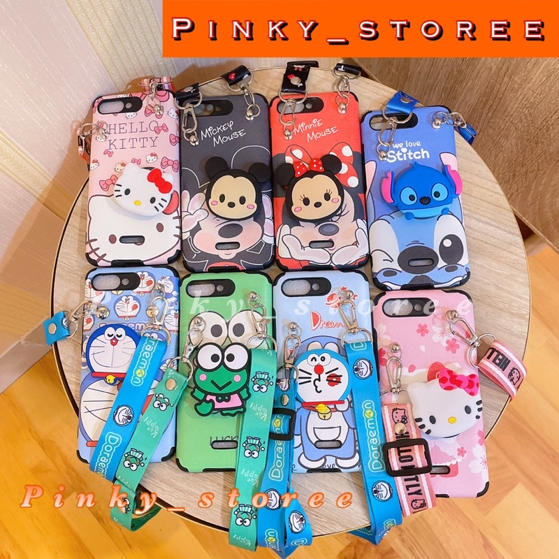 SOFT CASE OPPO A5 2020/ A9 2020/ A31 2020/ A83/ A71/ A37/ A37F/ NEO 9/ SOFT CASE KARAKTER DISNEYY PLUS GANTUNGAN TALI SLEMPANG + POP SOCKET / MOTIF DORAEMON HELLOKITTY KEROPPI MICKEY MINNIE STITCH / BISA COD