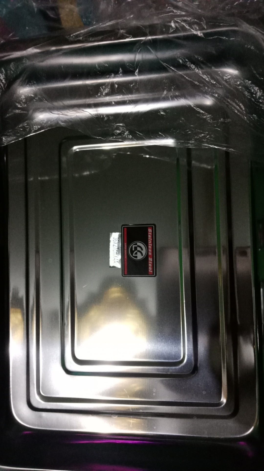 3 Pcs - Nampan / Baki Stainless Segi 27 X 36 Cm