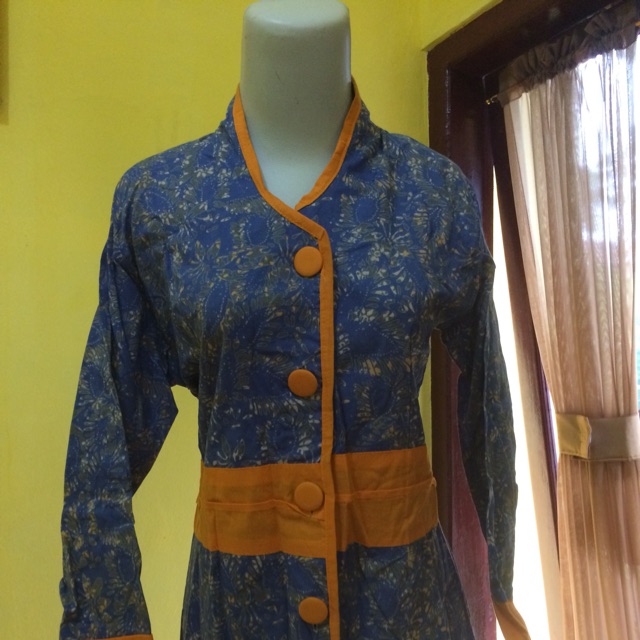 Tunik Batik Kancing Samping D00083 Shopee Indonesia