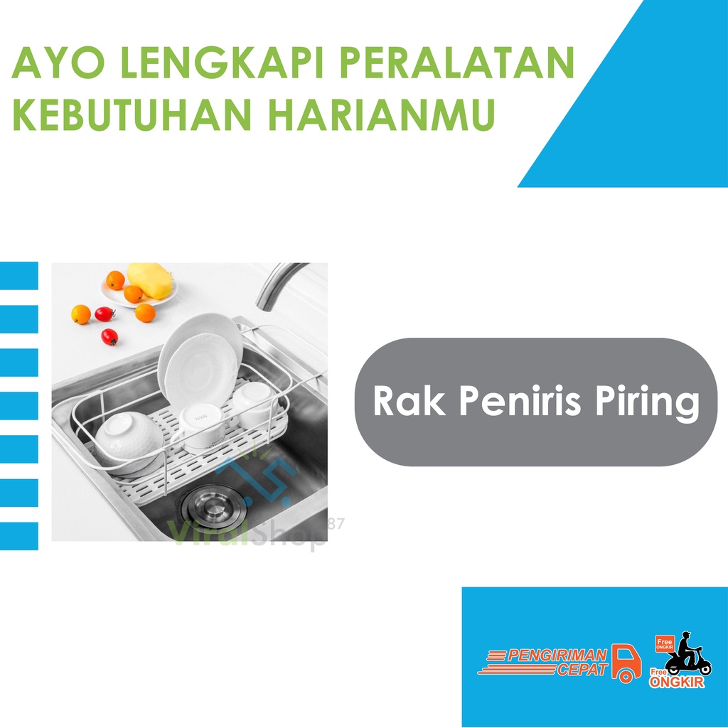 Rak Peniris Piring Cucian Drainer Dish 2in1 Gantung Sink Penyimpanan