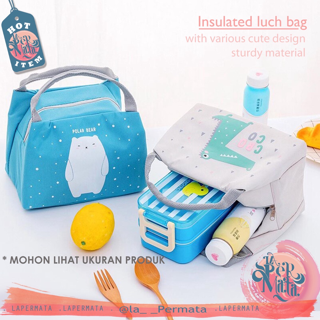 Tas Bekal KARAKTER KARTUN/ Lunch Bag Cooler / Insulated - LPM Shop