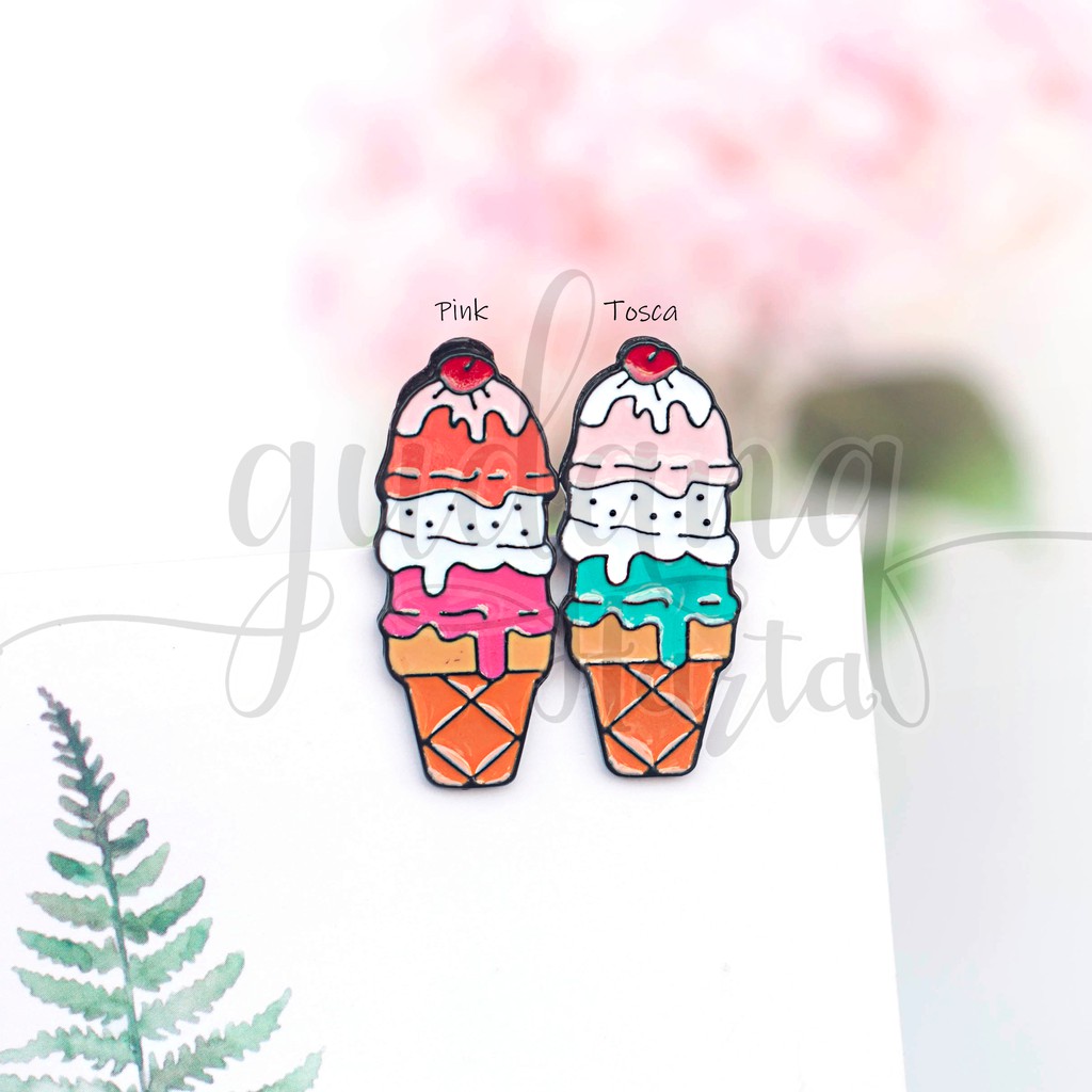 Pin Ice Cream Cone Es Krim Bros Tas Lucu Unik GH 208201