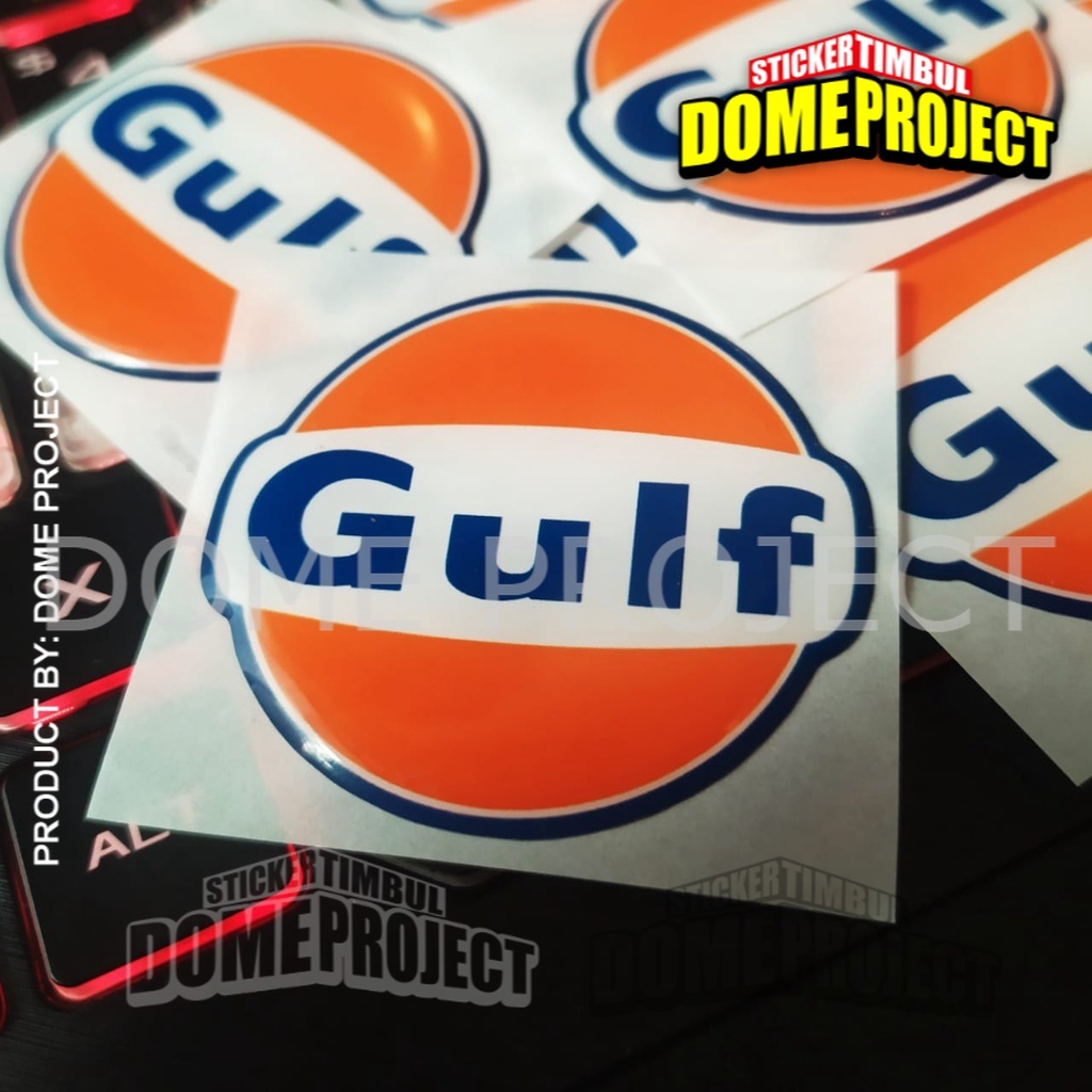 STIKER MOTOR KEREN GULF LOGO STIKER TIMBUL 3D LENTUR STIKER RESIN STIKER OUTDOOR STIKER AKSESORIS SEPEDA MOTOR