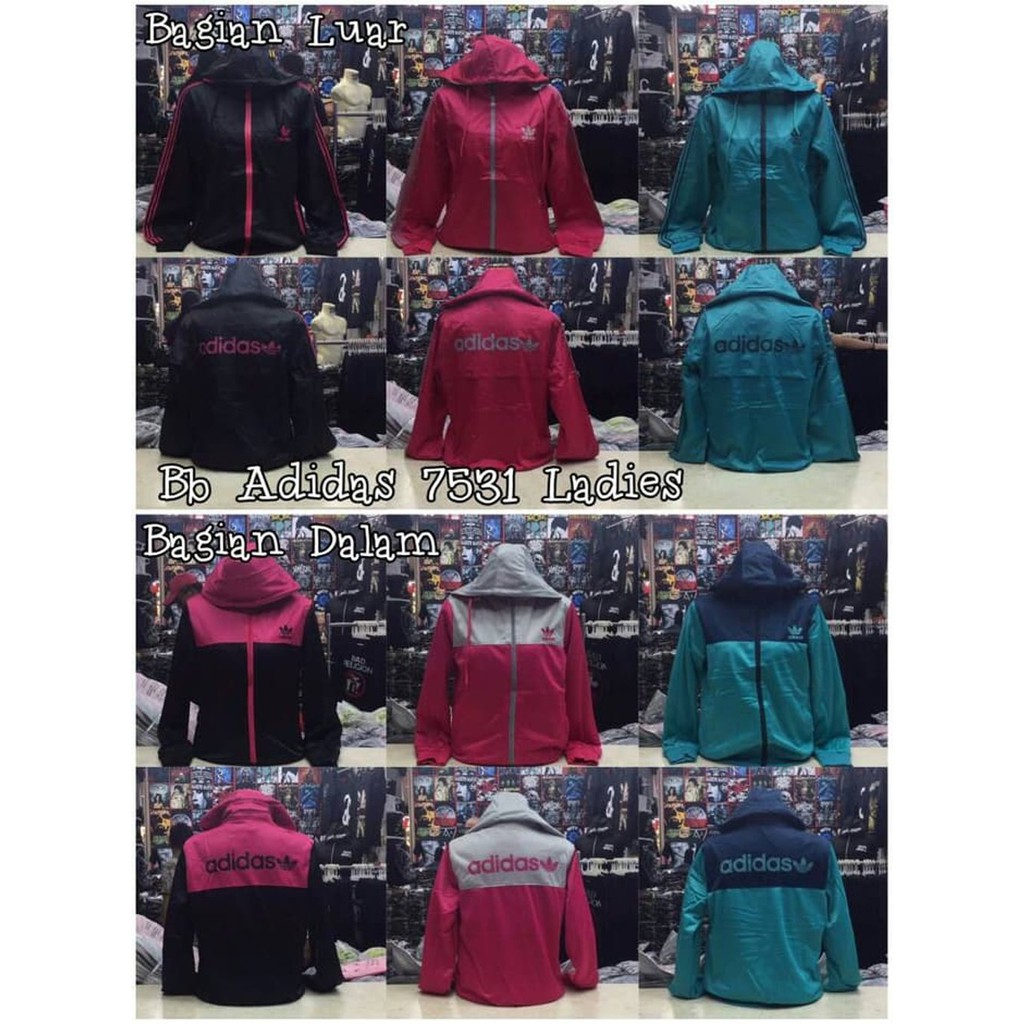 HOT - JAKET ADIDAS WANITA BOLAK-BALIK ANTI AIR & 40 WATERPROOF& 41