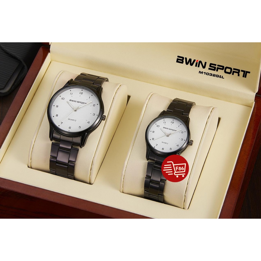 JAM TANGAN PRIA BWIN SPORT RANTAI STAINLESS STELL COUPLE WANITA