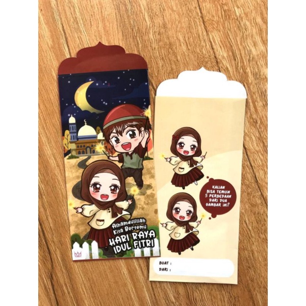

AMPAU LEBARAN / AMPLOP LEBARAN UNYU MUSLIMAH NEW / QUIZ EDUKASI 1 PACK ISI 6 LEMBAR