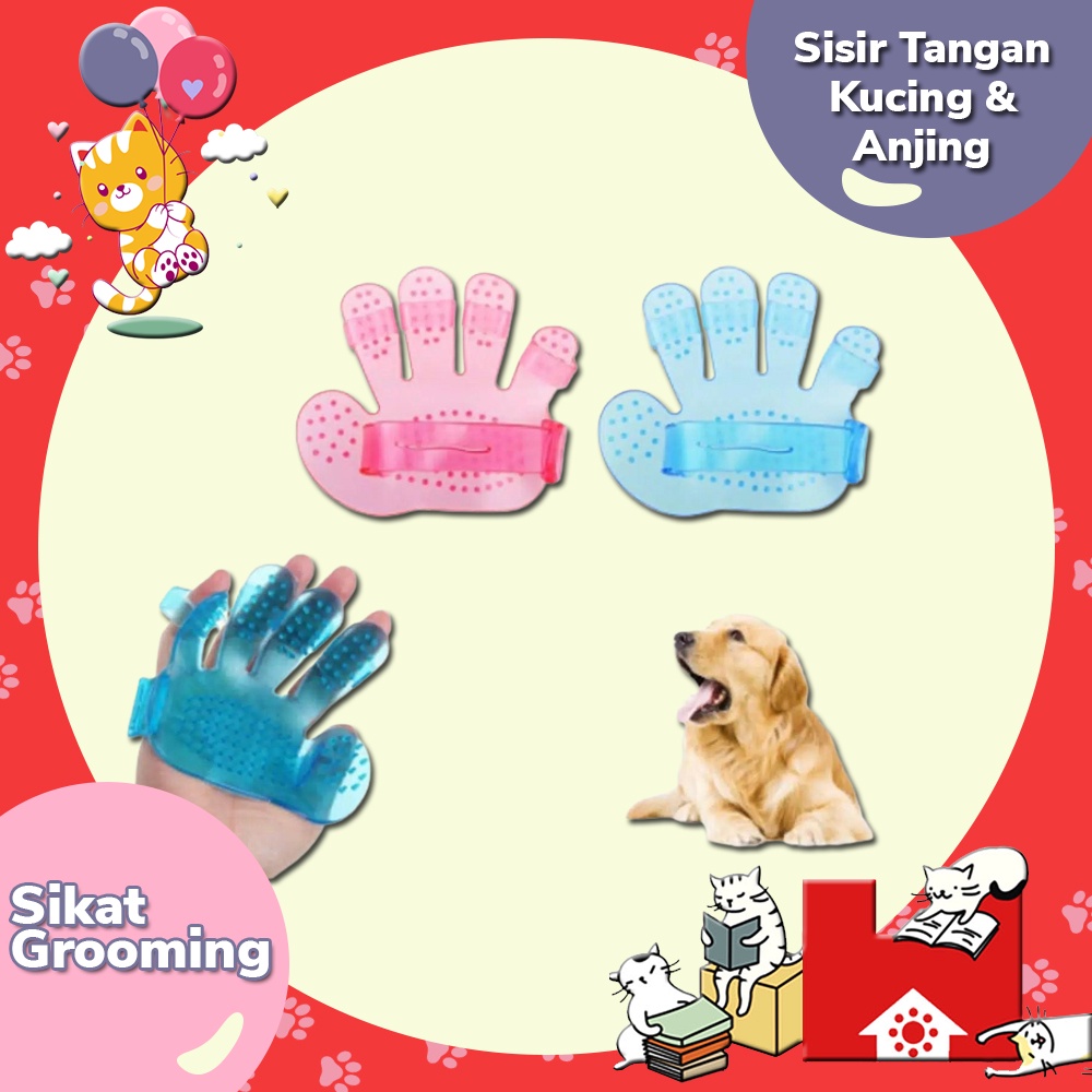 Sisir Grooming Kucing &amp; Anjing - Pet Bursh / Sikat Tangan Karet