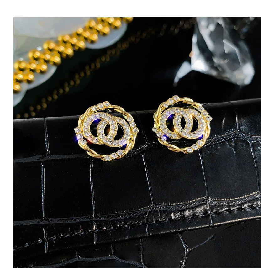 Jewerlyhouse.medan Anting Titanium Kristal Berlian Bentuk Bulat