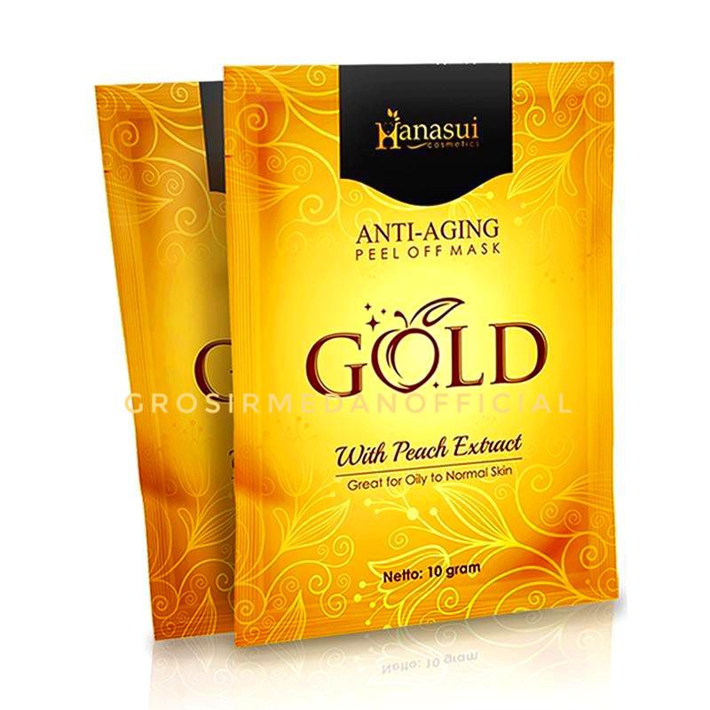 MASKER NATURGO GOLD - HANASUI ANTI AGING PEEL OFF MASK GOLD WITH PEACH EXTRACT