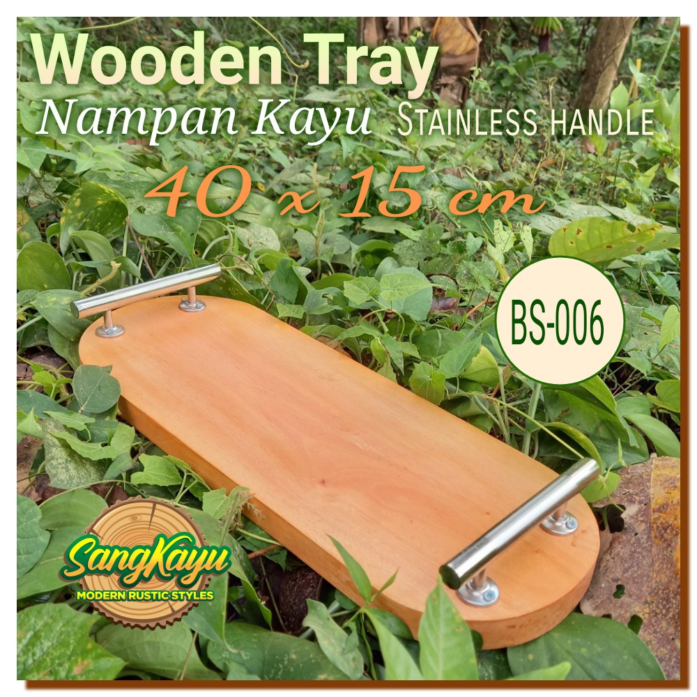 Nampan nampan kayu 40x15cm BS-006 Wooden Tray nampan saji serving tray