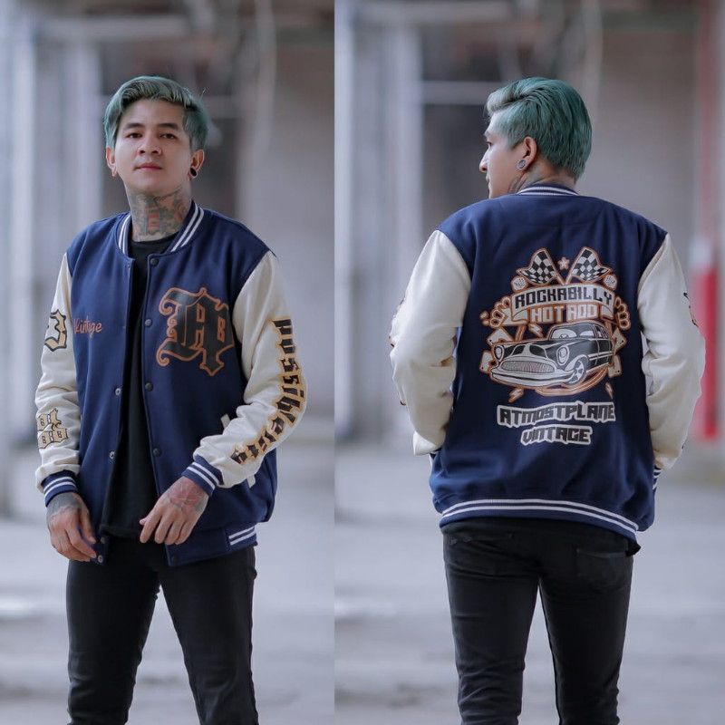 ATMOST-Jaket Pria Varsity Vintage Baseball