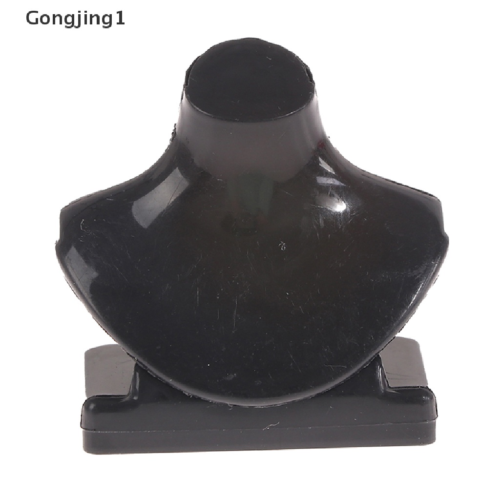 Gongjing1 1Pc Mainan Stand Holder Perhiasan Kalung Mini Warna Hitam Untuk Aksesoris Rumah Boneka