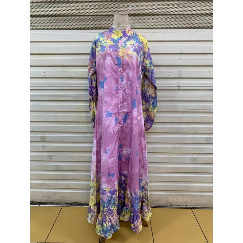 MS // GAMIS MAELIANA DIAN PELANGI KATUN TIEDYE - DRESS PESTA KONDANGAN MEWAH TERBARU - GAMIS JUMPUTA