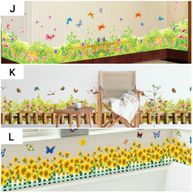 RELIZA WALL STICKER / STIKER DINDING RUMPUT PAGAR BUNGA