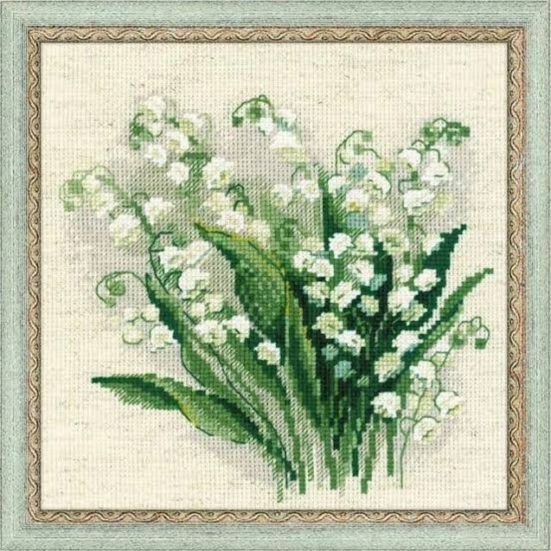 paket kristik bunga lili putih flowers cross stitch 14ct kerajinan tangan sulaman embroidery craft d