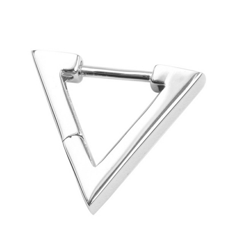 Anting Segitiga Warna Hitam dan Silver Untuk Pria Triangle Earrings For Men