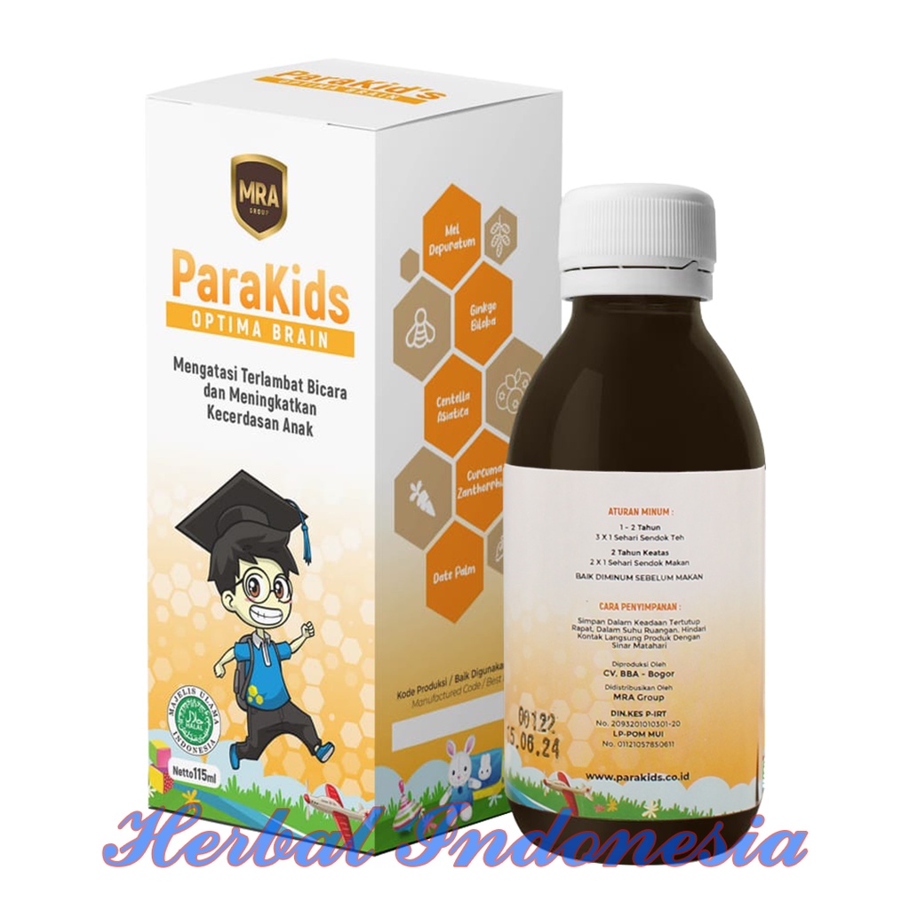 Madu ParaKids Optima Brain Natural Herb Isi 115ml - Atasi Anak Terlambat Bicara dan Menignkatkan Kecerdasan Anak