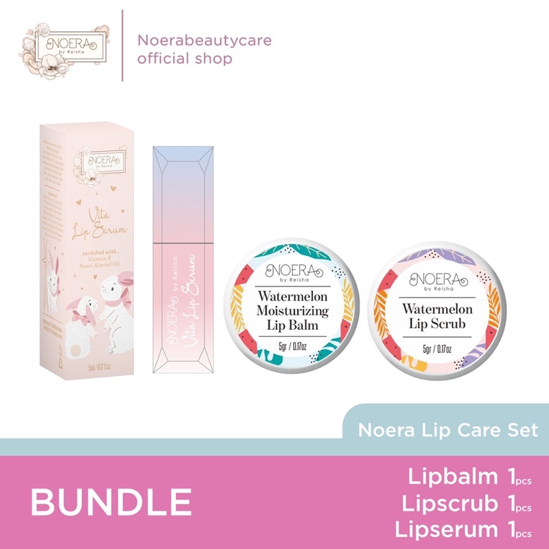 Special Package Noera Lipcare Set | Noera Lip Serum, Noera Lip Balm, Noera Lip Scrub
