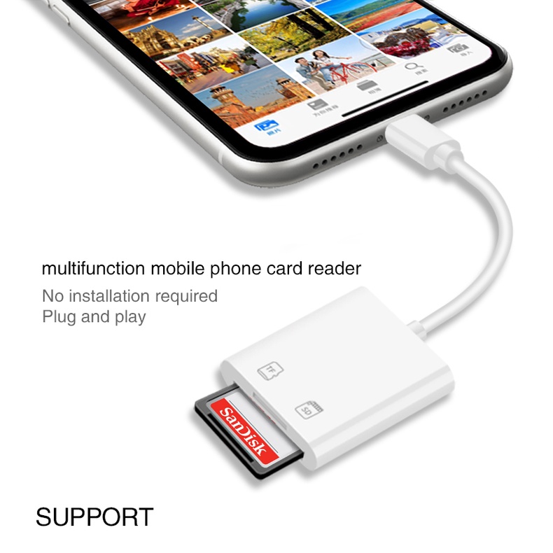 Card Reader TF + SD 2In1 Usb Tipe-C Untuk Smartphone