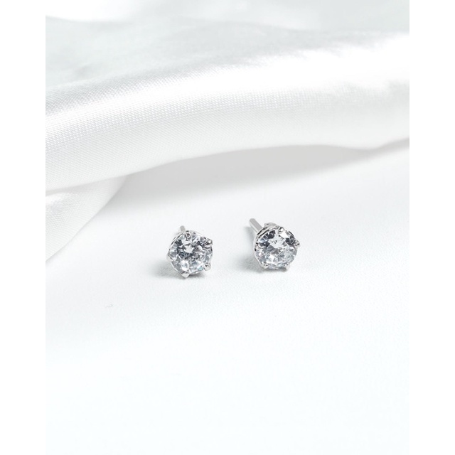 La Reve - Nomi Earrings 925 Sterling Silver Anting Fashion Bulat Simple Kecil Anting Tindik Wanita A