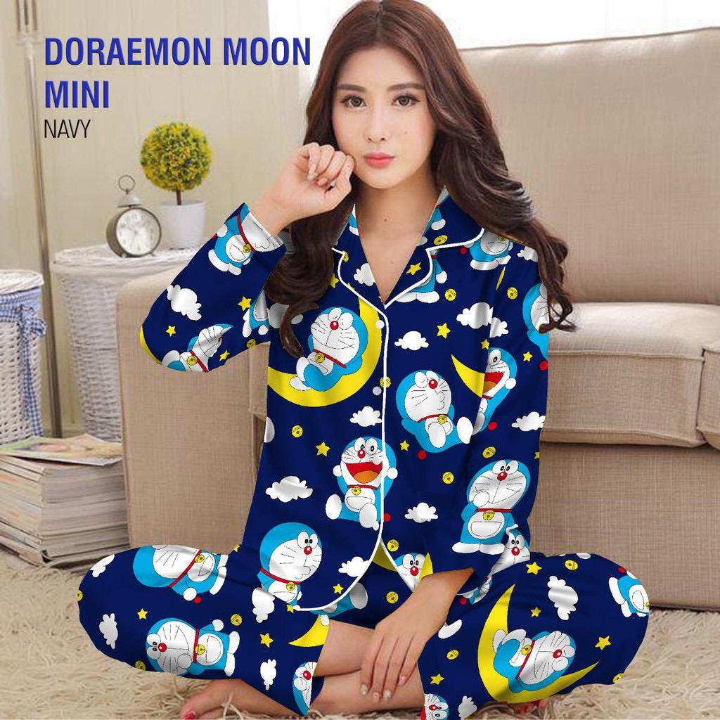 BAJU TIDUR WANITA LENGAN PANJANG / PIYAMA WANITA MOTIF TERBARU KATUN LENGAN PANJANG PP