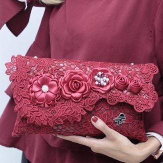 PSH Clutch Wanita Tas Pesta Mewah Wanita Full Brokat Alc