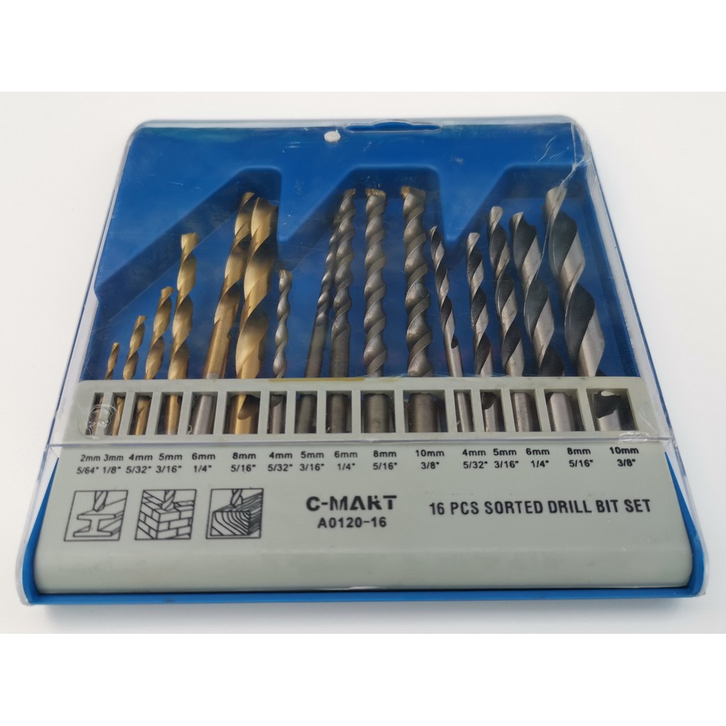 CMART MATA BOR BESI KAYU BETON TEMBOK SET 16 PCS TAIWAN