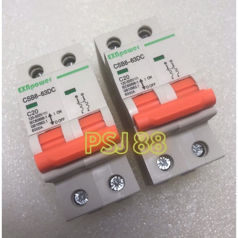 Jual MCB DC 2P 20A 500V Circuit Breaker DC 2 Poles 20A | Shopee Indonesia