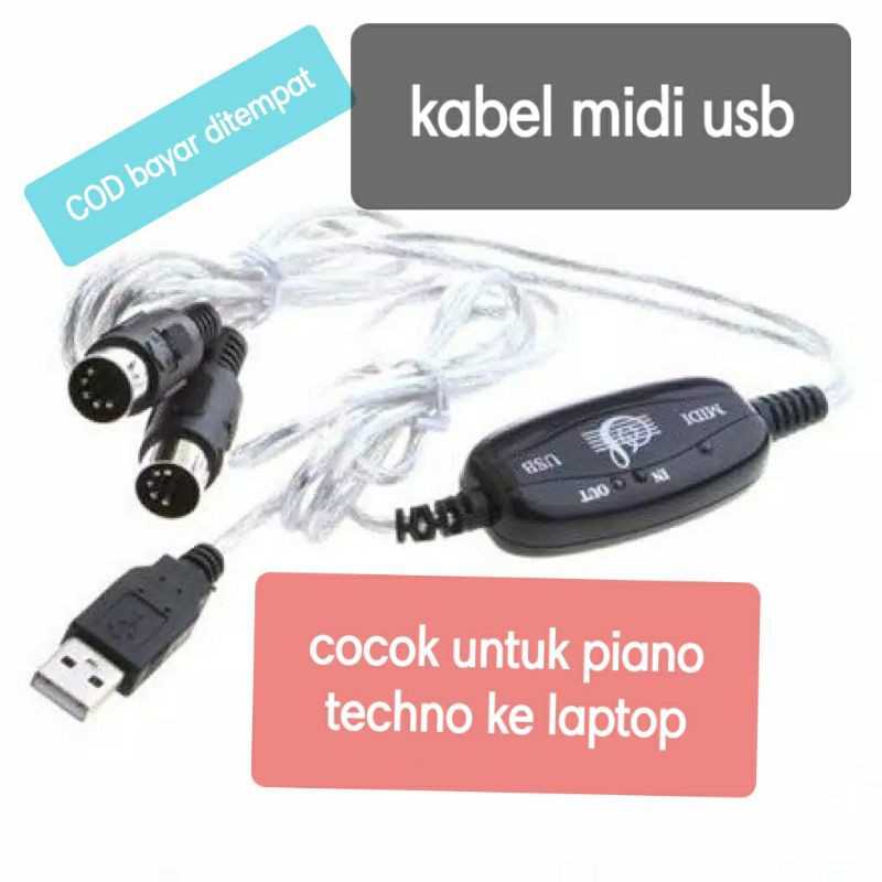 kabel midi usb untuk keyboard techno
