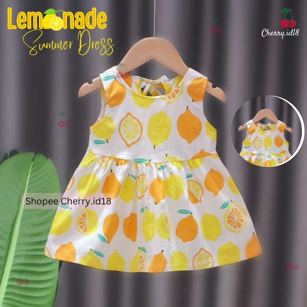 Cherry COD Giallo Summer Dress Lemonade / Baju Anak Perempuan / Dress Anak Cewek / Baju Tunik Anak D40