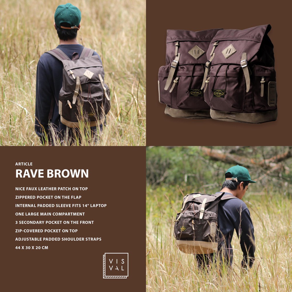 TAS VISVAL Rave BROWN/TAS PUNGGUNG/TAS RANSEL BRANDED/TAS LAPTOP / Tas Vintage