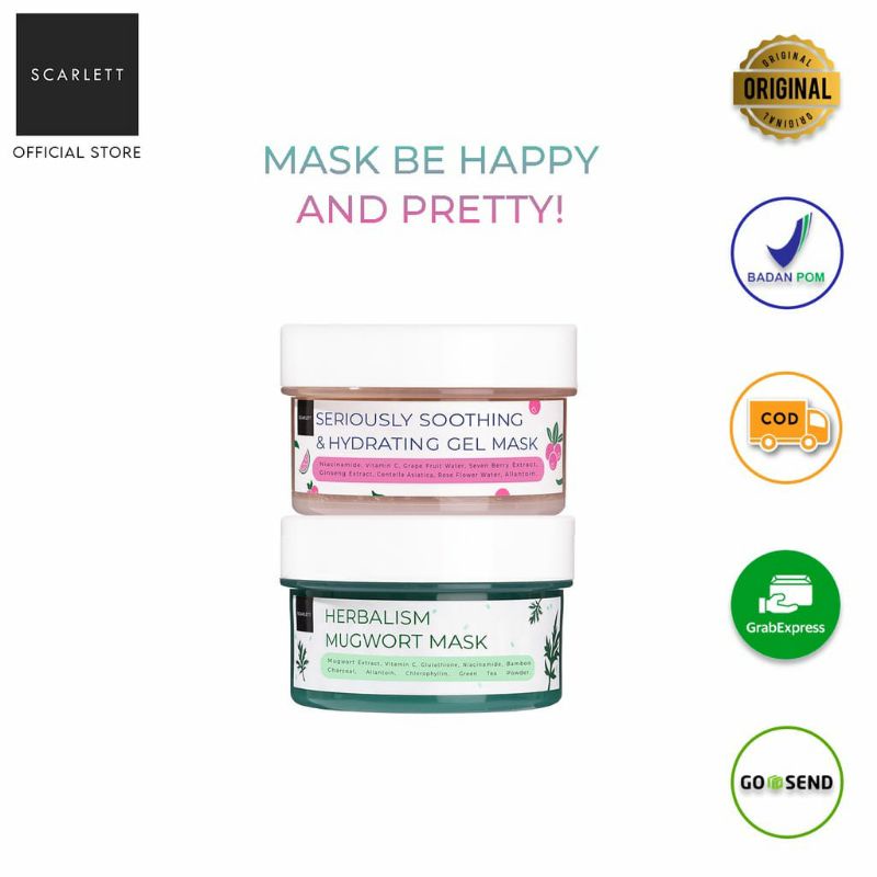 (READY)SCARLETT WHITENING MASK/MASKER SCARLETT/SCARLETT MUGWORT/SCARLETT WHITENING MASK/SCARLETT MASKER BPOM