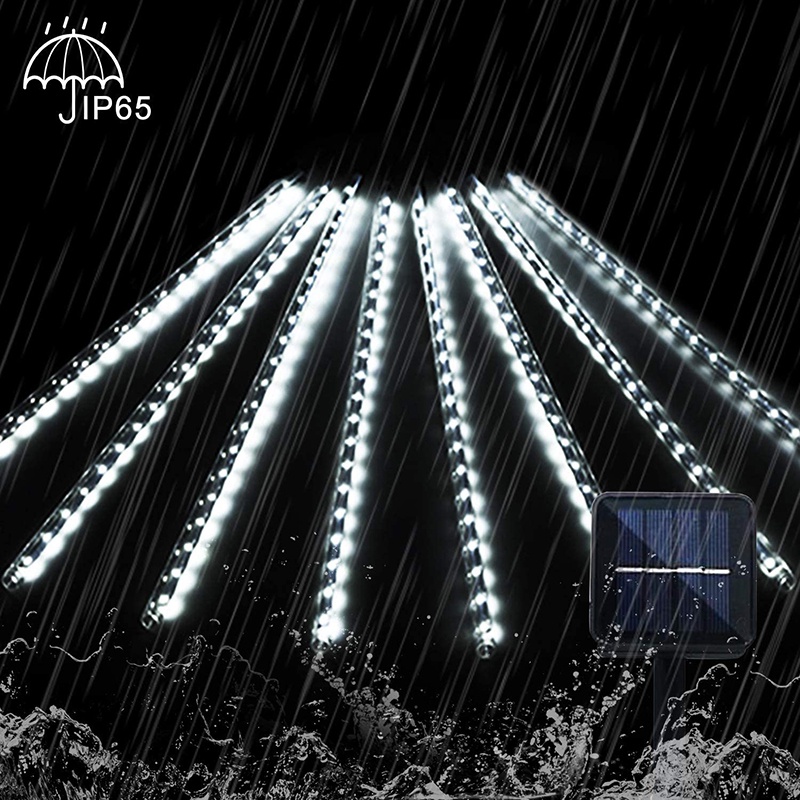 (30 / 50cm Lampu Lentera Led Meteor Shower Tenaga Surya Anti Air Untuk Dekorasi Outdoor / Natal / Tahun Baru