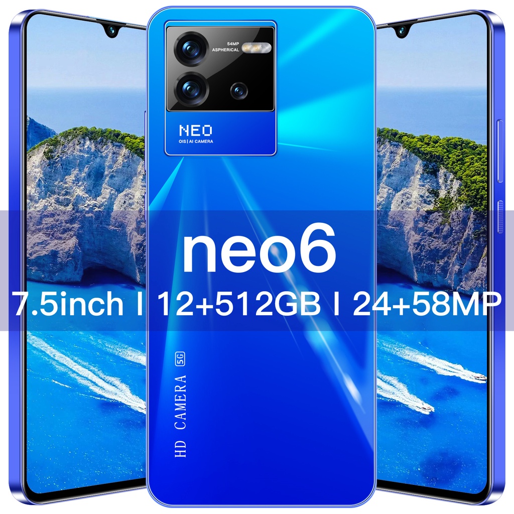 [ Merek original Asli] neo6 12G+512GB layar HD 7.5 inci Baterai 5800mAh Android 10.0 ponsel siswa kursus online