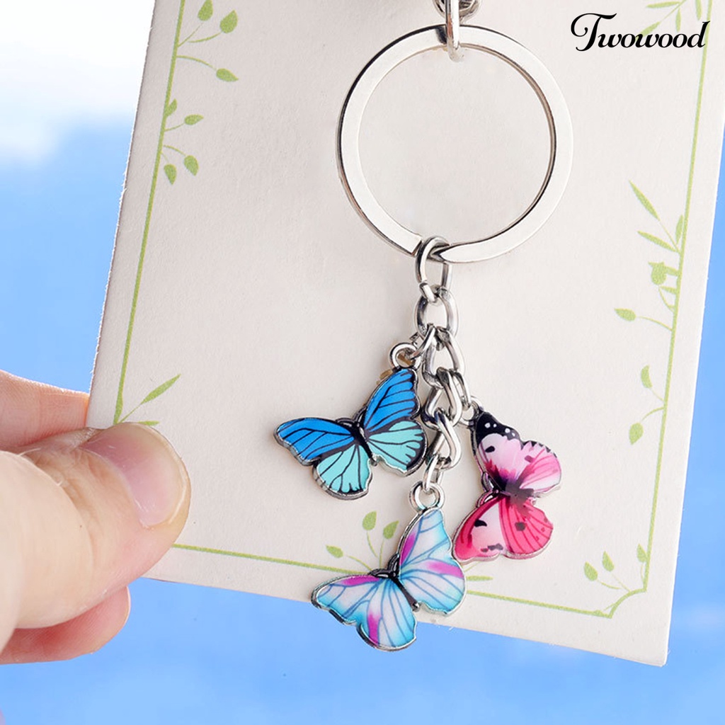 Twowood Gantungan Kunci Butterfly Warna-Warni Untuk Aksesoris Tas Wanita