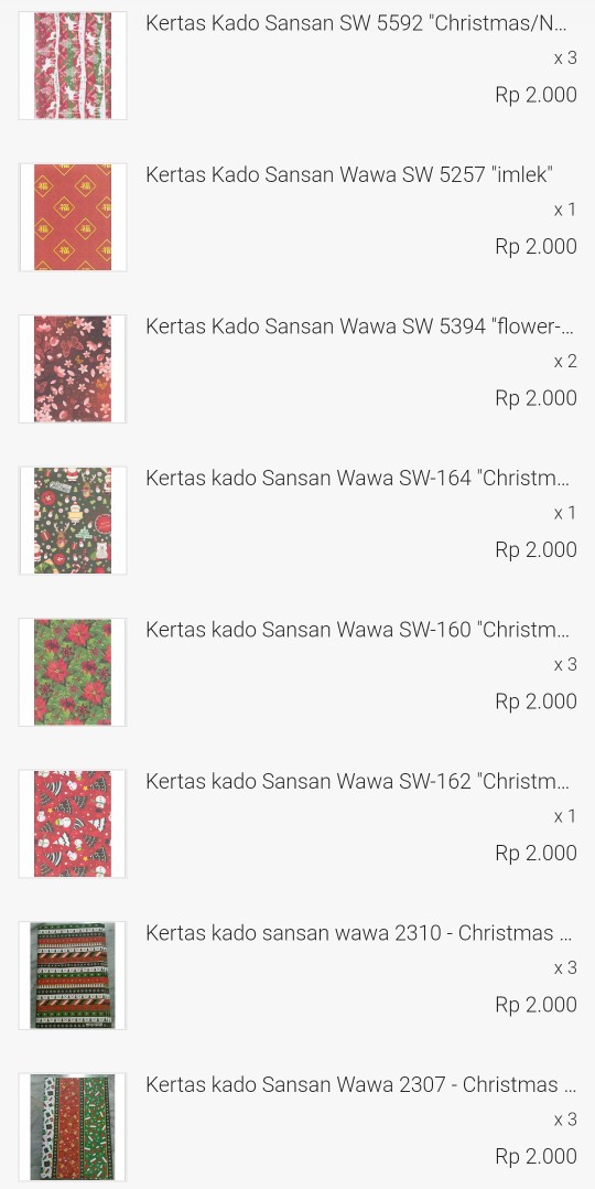 Kertas Kado Sansan Wawa Sw-162 christmas/natal