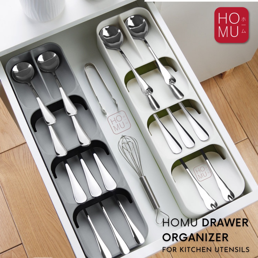 Homu Shuno Size S Rak Organizer Dapur Laci Cutlery Sendok Storage Box / Rak Penyimpanan Alat Dapur