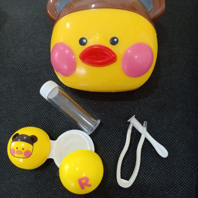 ~ PIYOSHI08 ~ Tempat Soft Lens 3D Bebek Kotak Case Lensa Mini Karakter Duck Lucu Murah AF66